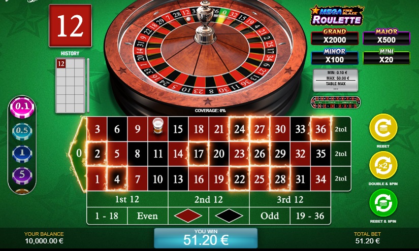 Juego Mega Fire Blaze Roulette con dinero real