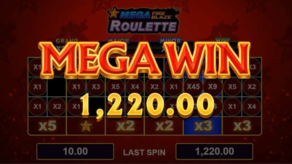 Gran victoria en la ruleta Mega Fire Blaze