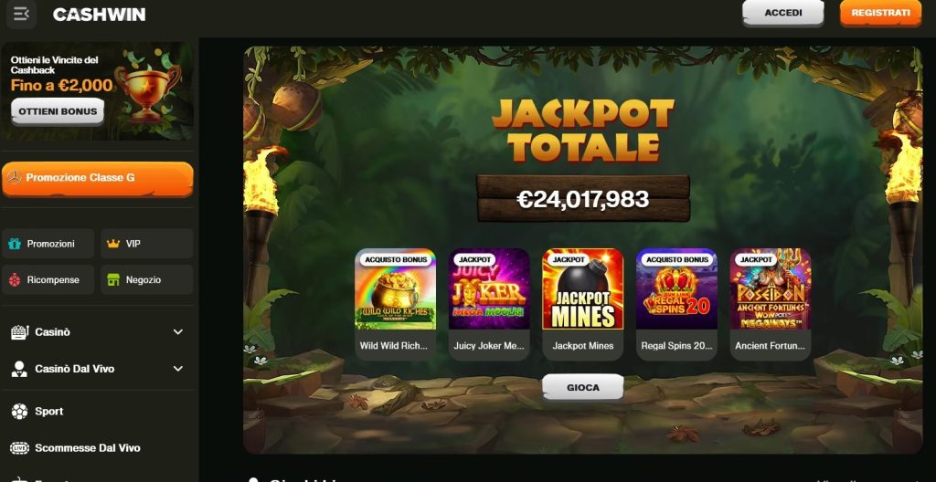Cashwin jackpot totale