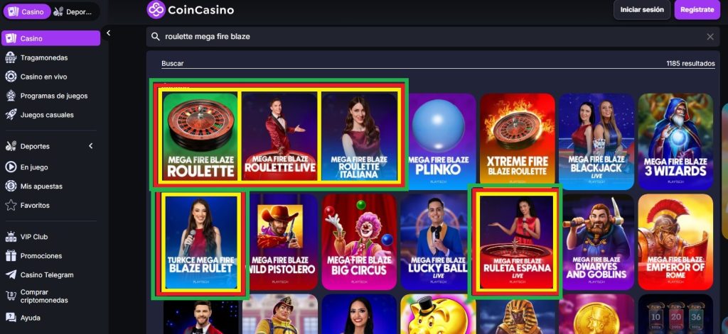 coincasino 5 versions of games